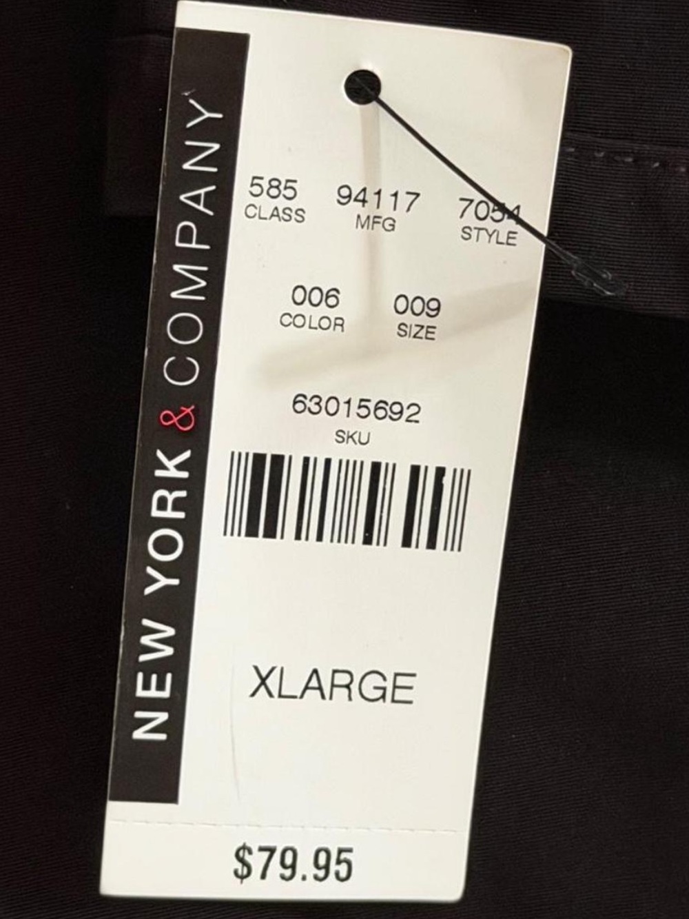 New York & Company Black Knee length Trench Dress Rain Coat with Belt XL - Picture 7 of 7